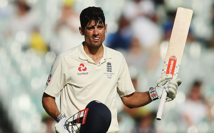 FILE: England’s Alastair Cook celebrates unbeaten double-century during the third day of the fourth Ashes cricket Test match. Picture: @englandcricket/Twitter.
