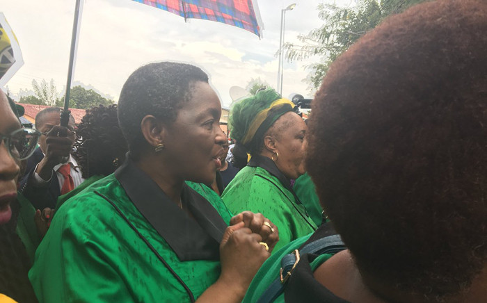 ANC Women's League president Bathabile Dlamini outside the home of the late struggle stalwart Winnie Madikizela-Mandela on Tuesday 3 April 2018. Picture: Gia Nicolaides/EWN
