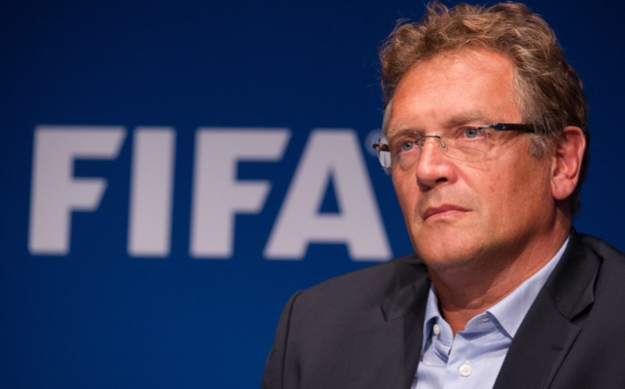  Jerome Valcke at a press conference after a meeting of the organisation's executive committee in September 2014. Picture: AFP.