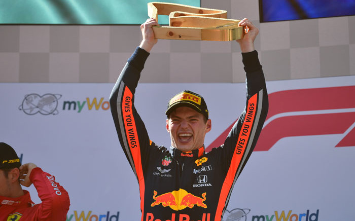 FILE: Red Bull Racing's Dutch driver Max Verstappen celebrates on the podium after the Austrian Formula One Grand Prix in Spielberg on 30 June 2019. Picture: AFP