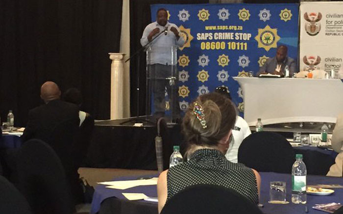 Police Minister Nkosinathi Nhleko hosted a national dialogue on crime and violence prevention in Gauteng on 21 November, 2015. Picture: Masa Kekana/EWN.