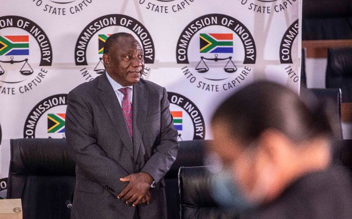 President Cyril Ramaphosa at the state capture inquiry on 29 April 2021 in Braamfontein, Johannesburg. Picture: Abigail Javier/Eyewitness News