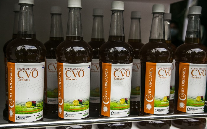 FILE: Covid-Organics or CVO is a 'so-called remedy' produced by the Malagasy Institute of Applied Research (IMRA) created from the Artemisia plant and supposedly help to prevent any infection caused by the new coronavirus COVID-19. Picture: AFP.

