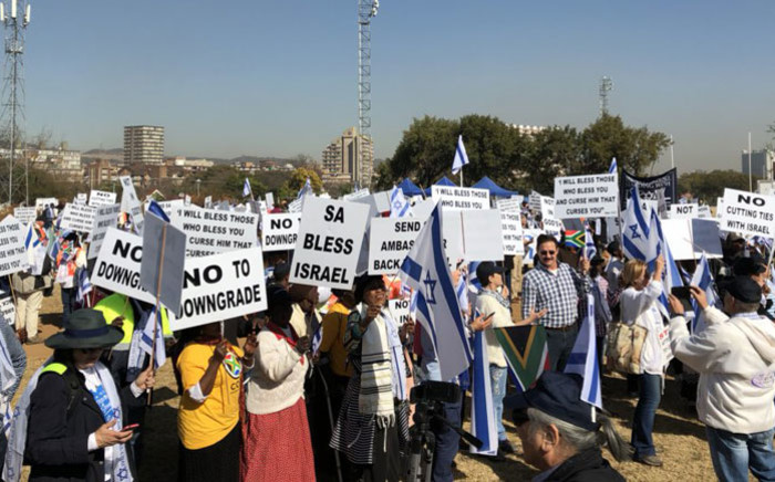 SA Friends of Israel gather in Pretoria for a march to the Union Buildings on 25 July 2018. Picture: @MZANSIISRAEL/Twitter