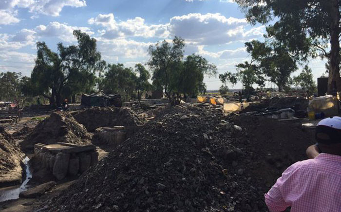 An open veld believed to be a "factory" for the Zama Zamas. Slabs used for welding. Picture: Ziyanda Ngcobo/EWN.