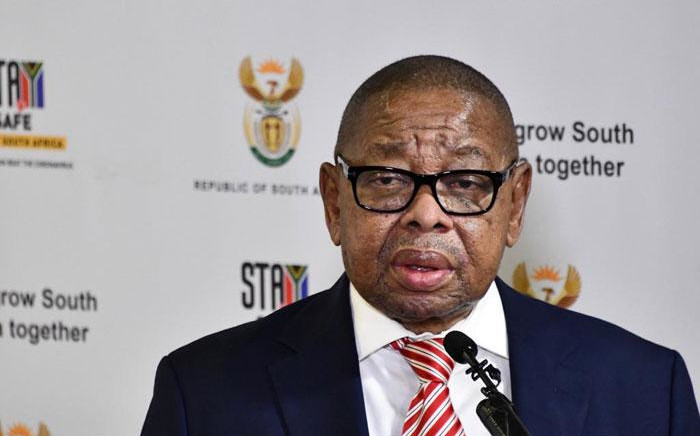 Minister of Higher Education, Science and Innovation Blade Nzimande addresses members of the media in Pretoria on 8 March 2021 on funding discussions for prospective students for the 2021 academic year. Picture: GCIS