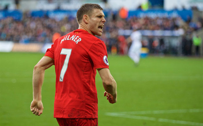James Milner during the Liverpool vs Swansea City match on 01 October, 2016. Picture: Twitter @LFC.
