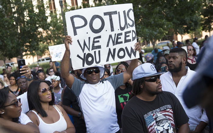 People rally in Dallas, Texas, on 7 July, 2016 to protest the deaths of Alton Sterling and Philando Castile. Picture: AFP.
