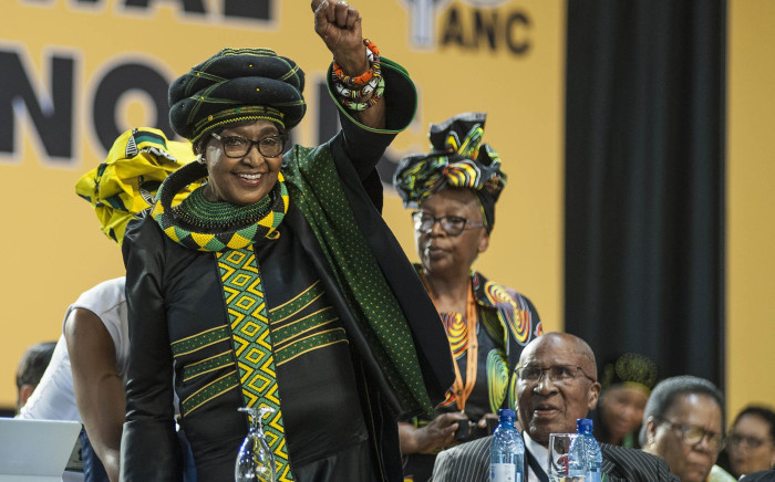 Winnie Madikizela-Mandela saluting the crowd at the start of the ANC's 54th national conference on 16 December 2017. Picture: Ihsaan Haffejee/EWN