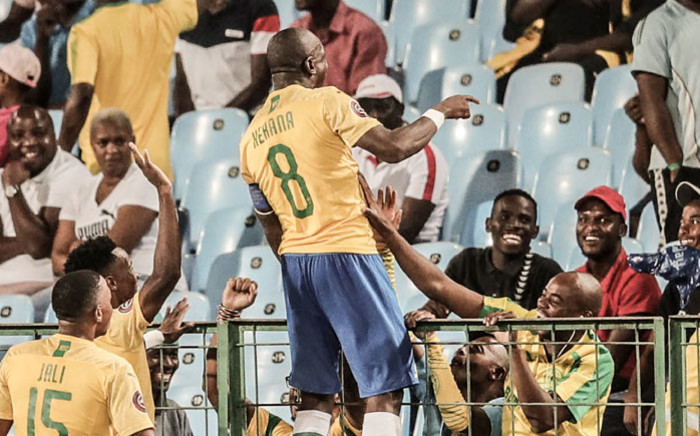 Mamelodi Sundowns' Hlompho Kekana celebrates his goal against Bloemfontein Celtic during their Absa Premiership match on 19 February 2020. Picture: @Masandawana/Twitter 
