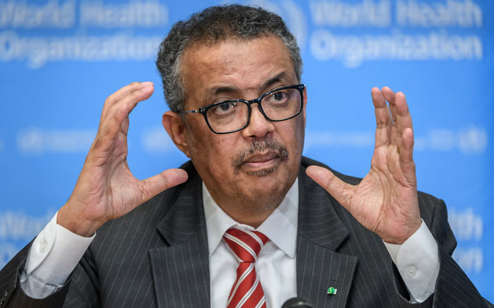World Health Organisation (WHO) Director-General Tedros Adhanom Ghebreyesus talks during a daily press briefing on COVID-19 virus at the WHO headquarters in Geneva on 11 March 2020. Picture: AFP