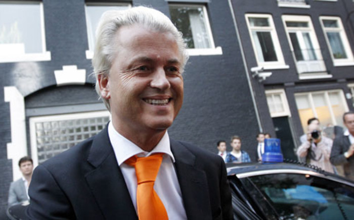 Dutch 'Partij voor de Vrijheid', PVV, leader Geert Wilders arrives at Carre theater in Amsterdam, on September 4, 2012. The political leaders of the eight largest parties cross swords in the theater during the Carr debate, that will be broadcast live on the Ducht channel RTL 4. Picture: AFP.