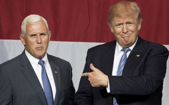 FILE: US president Donald Trump and his vice president Mike Pence. Picture: AFP.