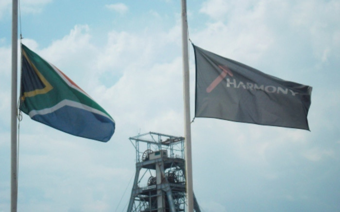 Flags fly at half mast at Harmony Gold's Doornkop mine following the deaths of eight miners. Picture: Govan Whittles/EWN.