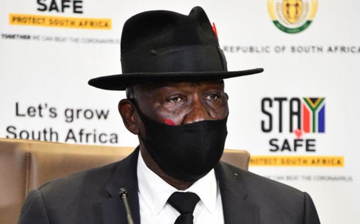 Police Minister Bheki Cele during a media briefing on crime statistics in Pretoria on 31 July 2020. Picture: GCIS