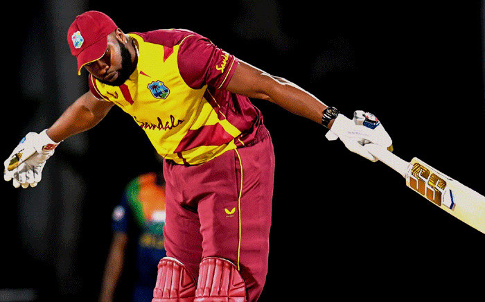 FILE: West Indies captain Kieron Pollard hit six sixes in a match against Sri Lanka on 3 March 2021. Picture: @ICC/Twitter