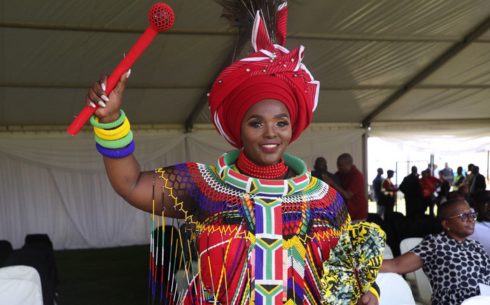 Renowned poet Jessica Mbangeni at the National May Day rally in Durban. Picture: Abigail Javier/EWN.