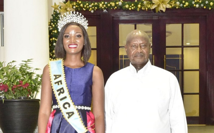 Miss Uganda visits the country's President Yoweri Museveni. Picture: Yoweri Museveni/Twitter.