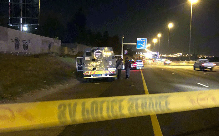 Police tape cordoning off a crime scene where an attempted cash resit took place along the N3 on 23 May 2018. Picture: @crimeairnetwork/Twitter