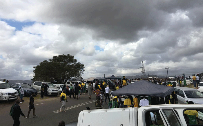 Supporters of former President Jacob have gathered in Nkandla ahead of his address on 4 July 2021. Picture: Nkosikhona Duma/Eyewitness News.