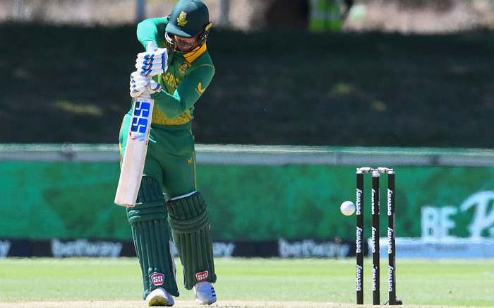South Africa's Quinton de Kock plays a shot during the first one-day international (ODI) cricket match between South Africa and India at Boland Park in Paarl on 19 January 2022. Picture: RODGER BOSCH/AFP