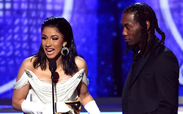 Cardi B and Offset accept the Best Rap Album for 'Invasion of Privacy' onstage during the 61st Annual Grammy Awards at Staples Center on 10 February 2019 in Los Angeles, California. Picture: AFP.