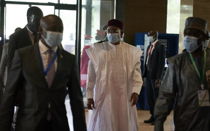 President of Niger Mahamadou Issoufou arrives in Bamako on July 23, 2020, where West African leaders will gather in a fresh push to end an escalating political crisis in the fragile state of Mali. Picture: AFP