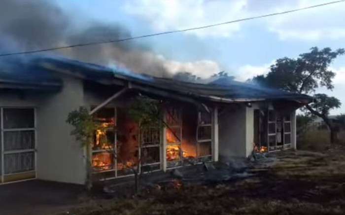 YouTube screengrab of a house on fire in Coligny.