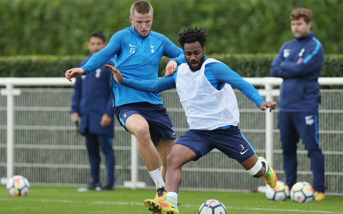 Danny Rose (in foreground) trains with the team at Hotspur Way on 11 October 2017. Picture: Twitter/@SpursOfficial