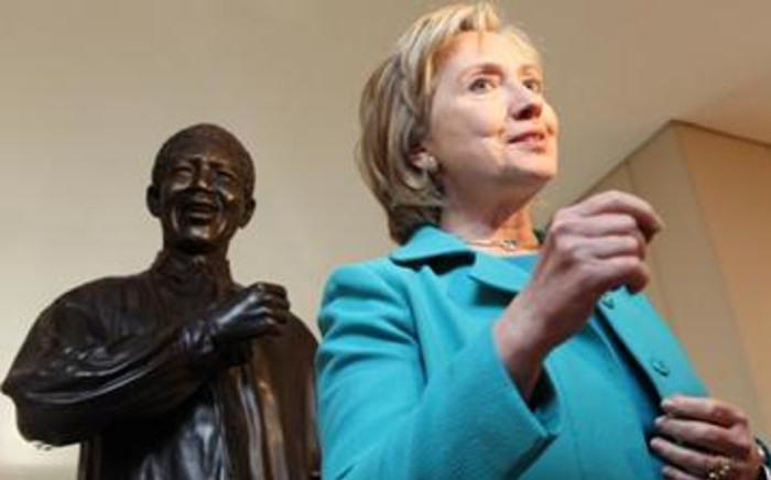 US Secretary of State Hillary Clinton paid a courtesy call to Nelson Mandela at his office in Houghton, on Friday 7 August 2009, before viewing his archival collections. Picture:Debbie Yazbek/Nelson Mandela Foundation.