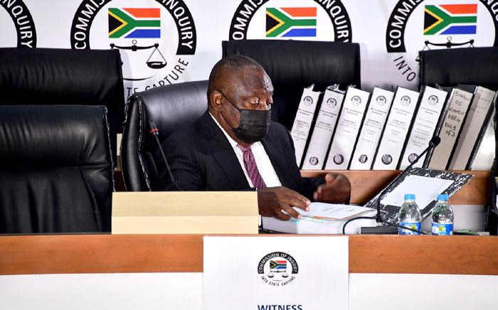 FILE: President Cyril Ramaphosa appears at the state capture inquiry on 11 August 2021. Picture: GCIS
