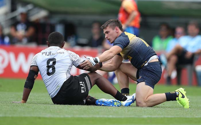 Fiji, the defending champions in New Zealand and who won the last round in South Africa, notched a half-century of points when they beat Wales 54-7 in their opener. Picture: @WorldRugby7s/Twitter.