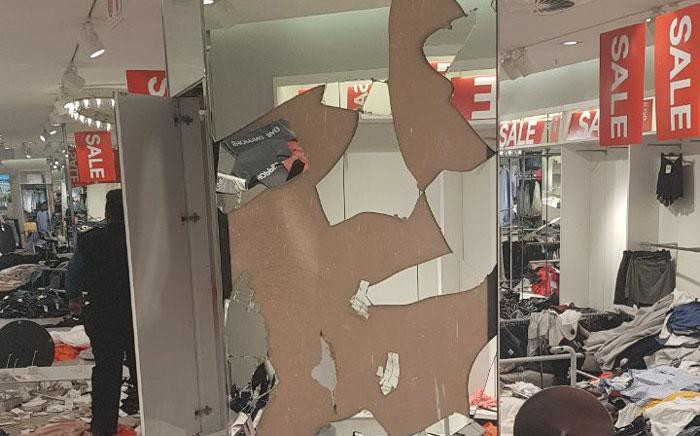 Members of the Economic Freedom Fighters protested and trashed H&M stores in Gauteng on 13 January 2018 after a racist advert sparked outrage. Picture: Supplied
