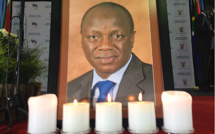 A Photo of the late Minister Collins Chabane at his memorial service in Pretoria on 19 March 2015. Picture: Vumani Mkhize/EWN.