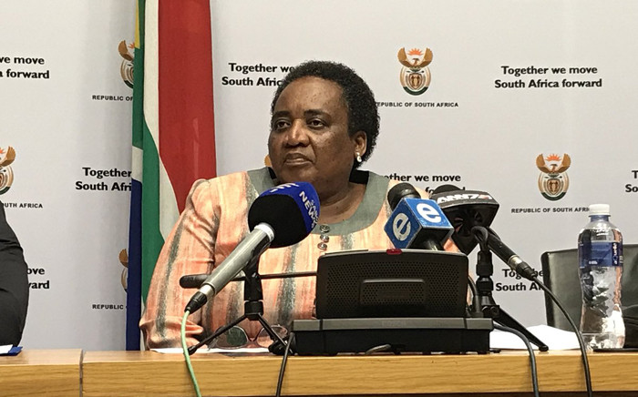Labour Minister Mildred Oliphant briefs the media on the national minimum wage on Monday 26 March 2018. Picture: Lindsay Dentlinger/EWN