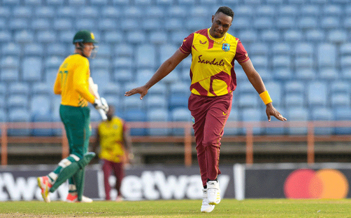 West Indies all-rounder Dwayne Bravo (front). Picture: @ICC/Twitter.