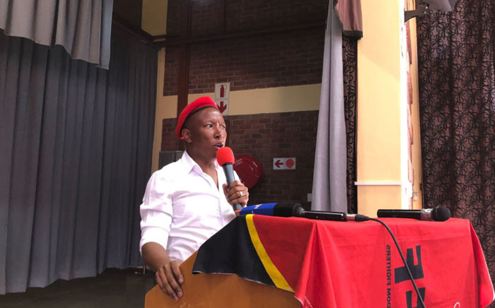 Economic Freedom Fighters’ leader Julius Malema addressed members in Westenburg in Polokwane on Saturday 13 January 2018. Picture: Twitter/@EFFSouthAfrica