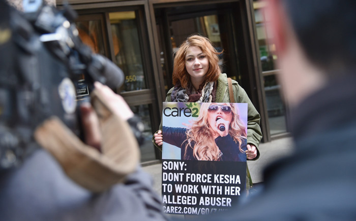 Kesha Fans Protest In Front Of Sony Headquarters at Sony Music on 26 February, 2016 in New York City. Picture: AFP.