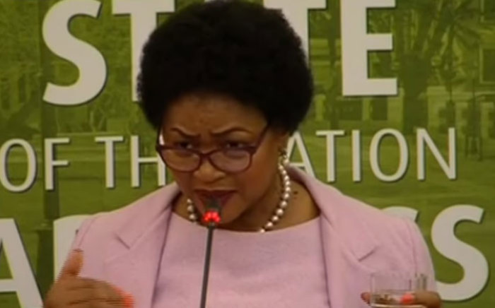A screengrab of National Assembly Speaker Baleka Mbete briefs the media on Parliament's readiness to hold the 2018 State of the Nation Address.