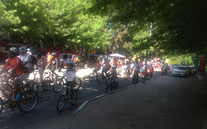 Thousands of people took part in the official opening of the EcoMobility in Sandton on 4 October 2015. Picture: Mia Lindeque/EWN.