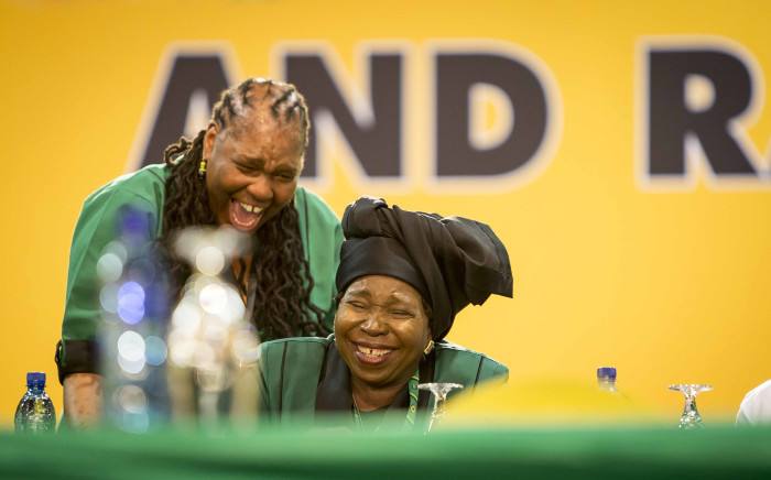 ANC presidential candidate Nkosazana Dlamini Zuma with other members of the Women's League inside the plenary at the party’s 54th national conference on 16 December 2017. Picture: Thomas Holder/EWN