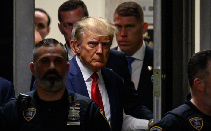 Former US President Donald Trump makes his way inside the Manhattan Criminal Courthouse in New York on 4 April 2023. Picture: ED JONES/AFP