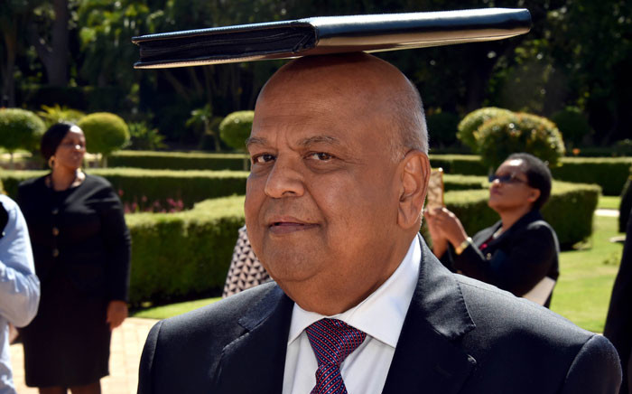 Finance Minister Pravin Gordhan after the budget speech outside Tuynhuis Presidential Guesthouse. Picture: GCIS