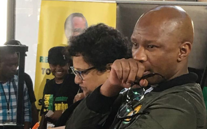 ANC spokesperson Zizi Kodwa (foreground) and deputy secretary-general Jessie Duarte at a media conference at Nasrec on 17 December 2017. Picture: @MYANC/Twitter