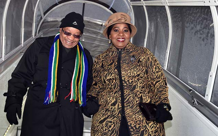 President Jacob Zuma, accompanied by first Lady Bongi Ngema-Zuma arrive in Davos, Switzerland, for the World Economic Forum. Picture: GCIS.
