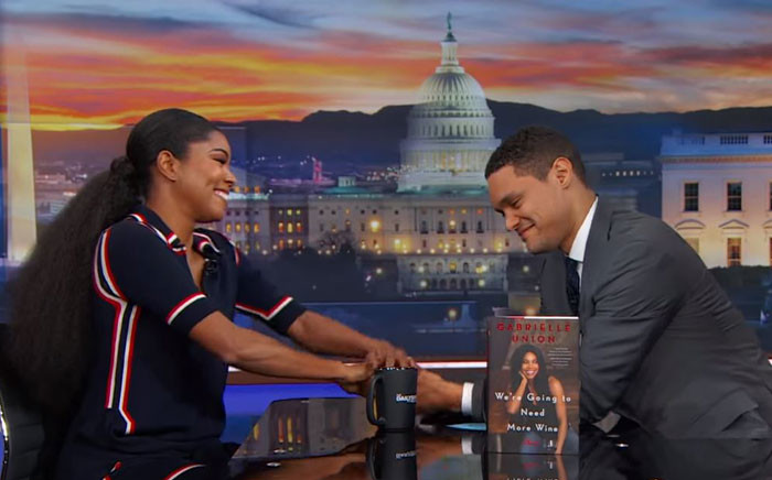 Gabrielle Union chats to Trevor Noah on 'The Daily Show'. Picture: Youtube Screengrab. 