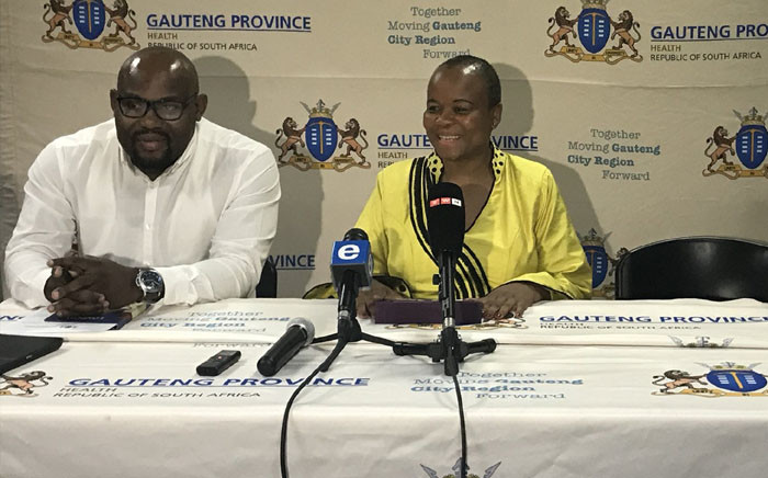 Gauteng Health MEC Gwen Ramokgopa updating the media on her department’s readiness for the festive season. Picture: Masego Rahlaga/EWN.