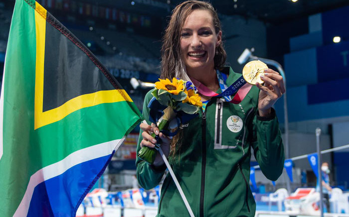 South Africa's Tatjana Schoenmaker picked up Team SA's first gold medal of the 2020 Tokyo Olympics Games when she won the 200m breaststroke in a world record time on 30 July 2021. Picture: Anton Geyser/SASPA/SASI