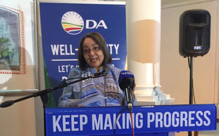 The DA's Cape Town mayoral candidate Patricia de Lille at the launch of the party's manifesto for the city. Picture: Xolani Koyana/EWN