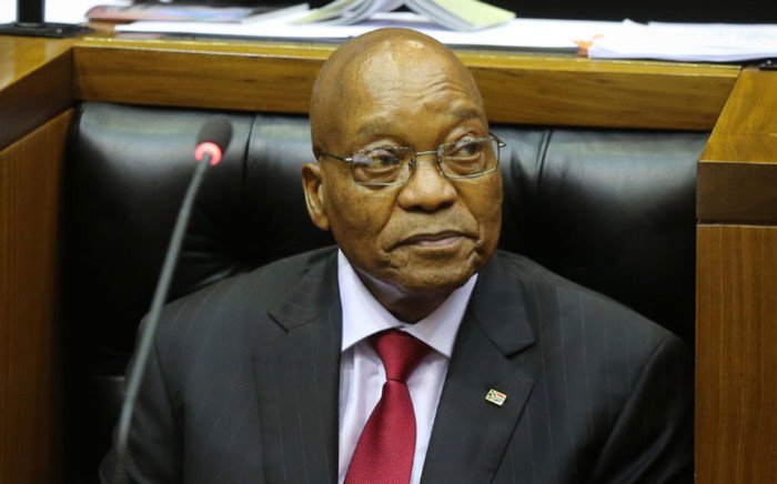 President Jacob Zuma in Parliament. Picture: AFP.